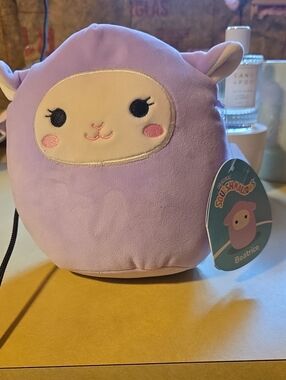 Squishmallows Lavender Beatrice Lamb Plush with Cream Face and Pink Cheeks